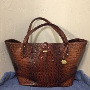 BRAHMIN All Day Tote Pecan Melbourne  Leather Tote Bag